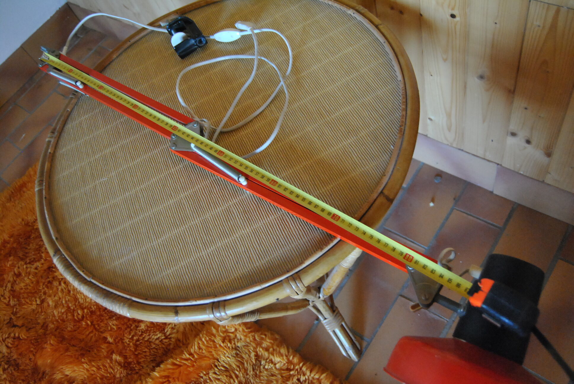 Red articulated workshop lamp 70s