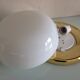 Half moon ceiling light in white opaline / vintage 70-80s