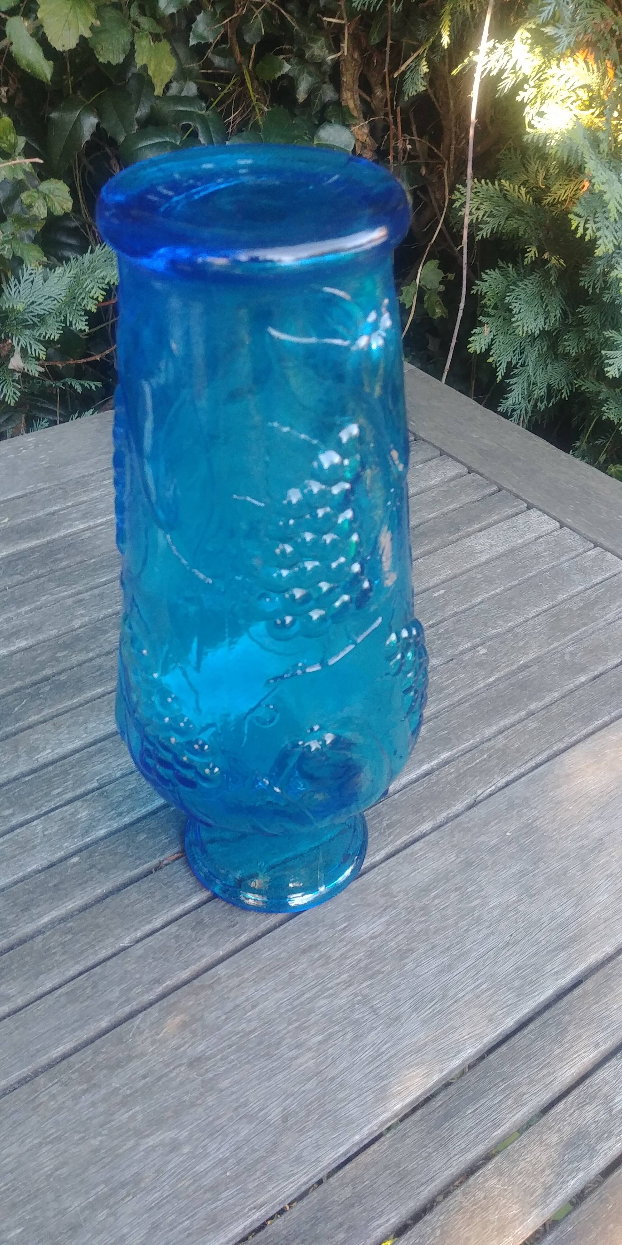 Glass vase from vintage Empoli glassworks 70s 80s
