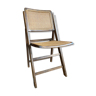 Wooden folding chair and caning