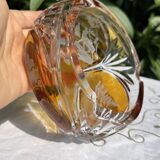 Magnificent Vintage Bohemian Ashtray in Cut Crystal of Yellow Orange