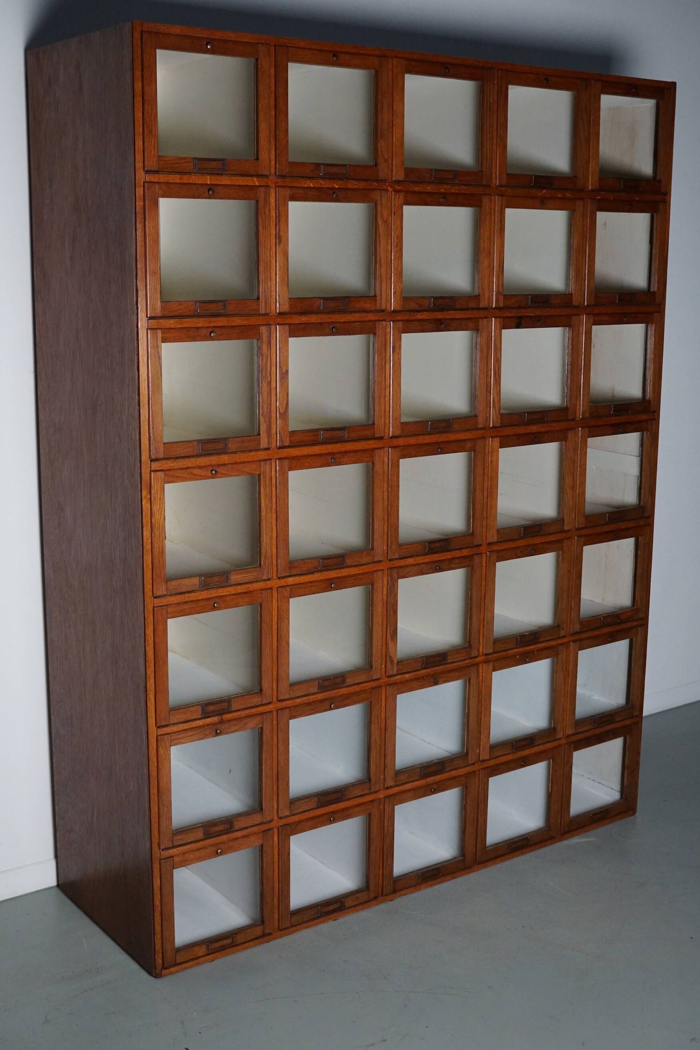 Antique Large Dutch Oak Haberdashery Shop Cabinet Folding Doors, 1920/30s