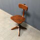 Brown beech wooden Albert Stoll atelier or desk chair from the 1920s