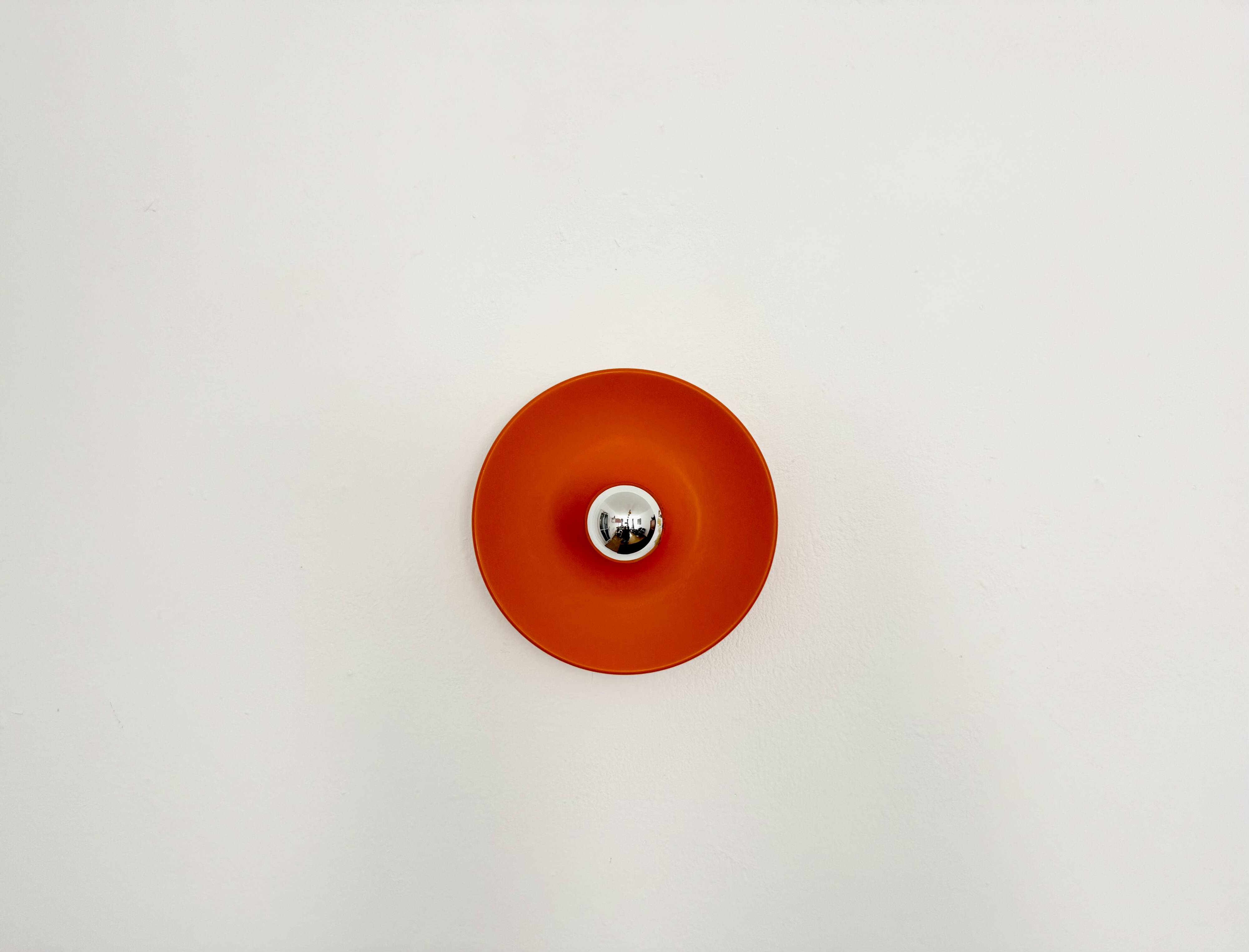 Orange 1970s Ufo Wall or Ceiling Lamp from Staff