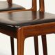 Set of 4 vintage teak and black faux leather chairs – 1960s