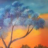 Tableau paysage couché de soleil