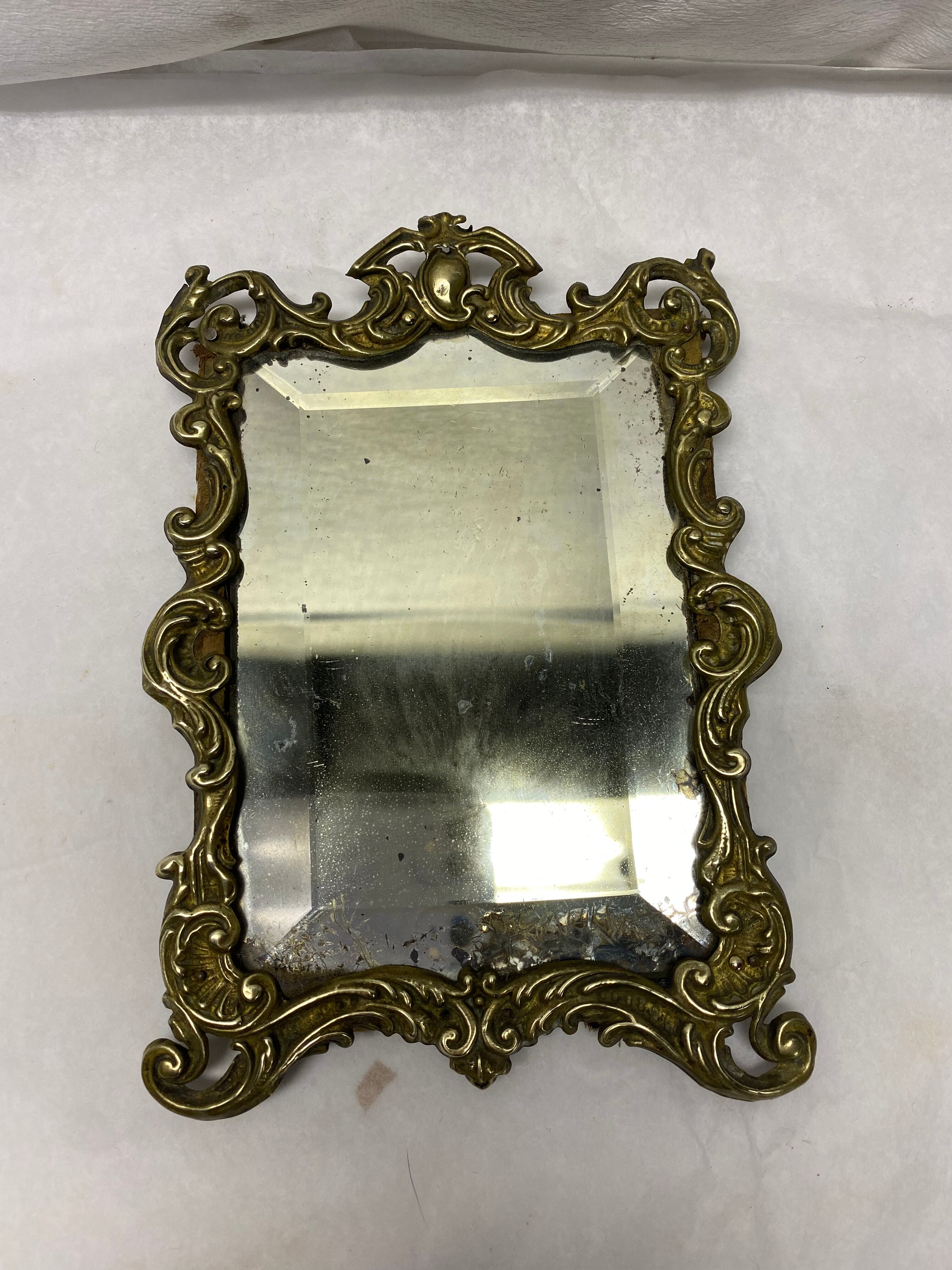 Miroir ancien laiton 20x14cm