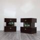 Macassar ebony bedside tables, cubic design, 1980s, set of 2.