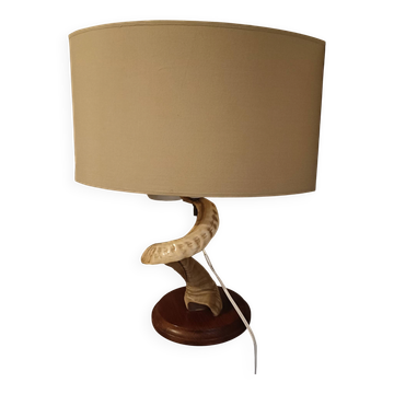 Vintage ram's horn living room lamp