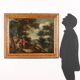 Peinture ancienne scène de guérison '600, huile sur cuivre