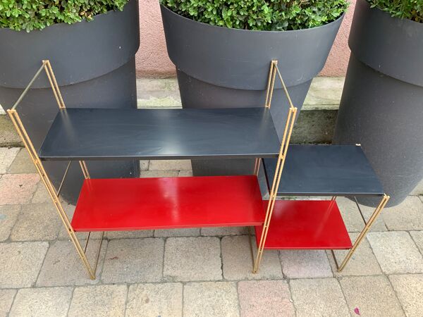 Étagère string noir et rouge, 1960