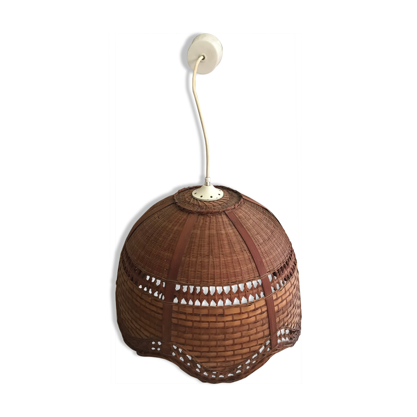 Vintage rattan pendant lamp 38cm