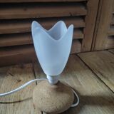 Bedside lamp base reconstituted stone tulip polished glass original
