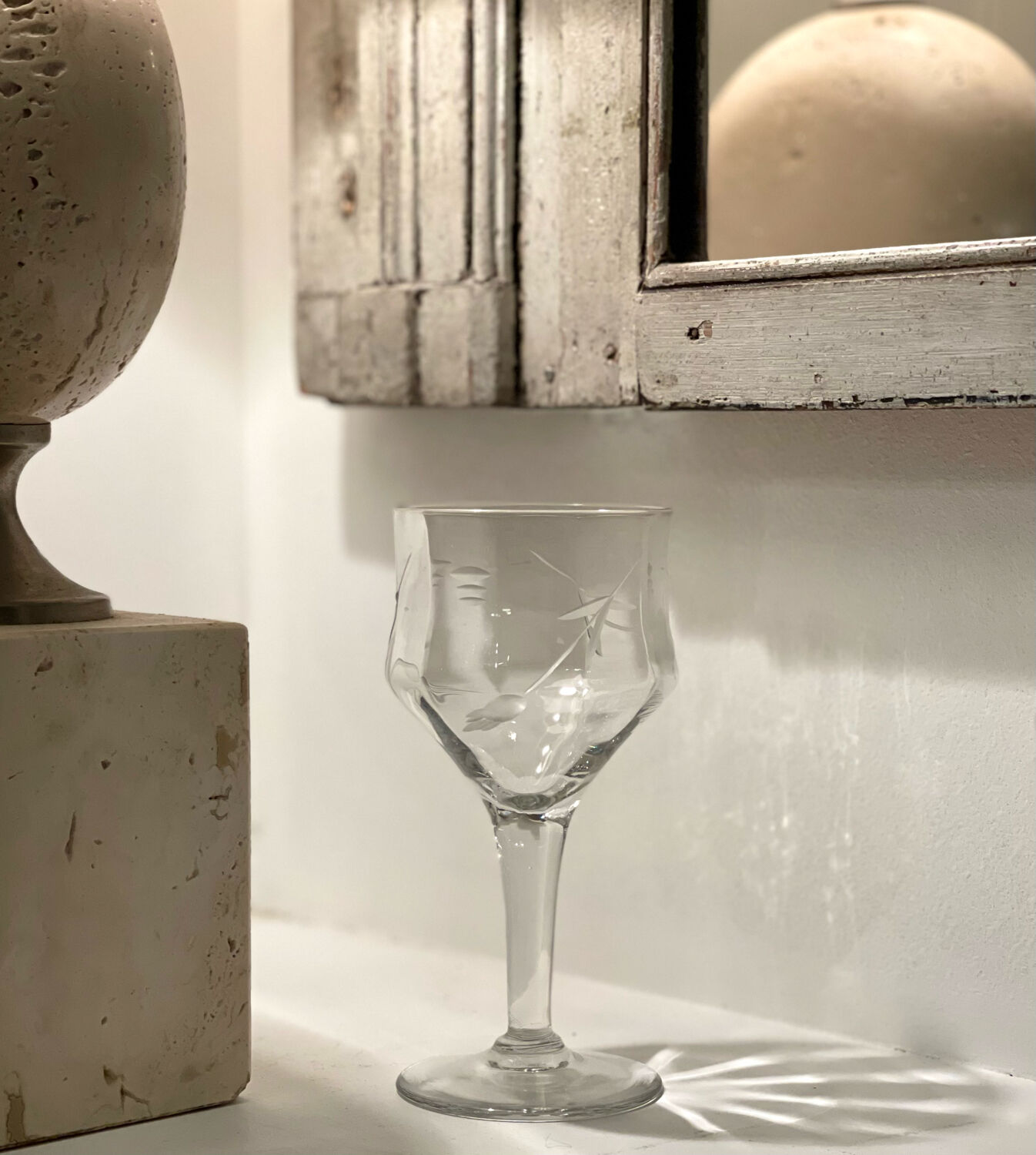 6 antique crystal glasses