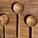 Small spoon, round kitchen utensil in teak L16 D2