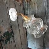 Vintage molded glass wall light