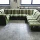 Large 7 piece modular / sectional sofa in striped upholstery, Germany, 70s