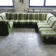 Large 7 piece modular / sectional sofa in striped upholstery, Germany, 70s