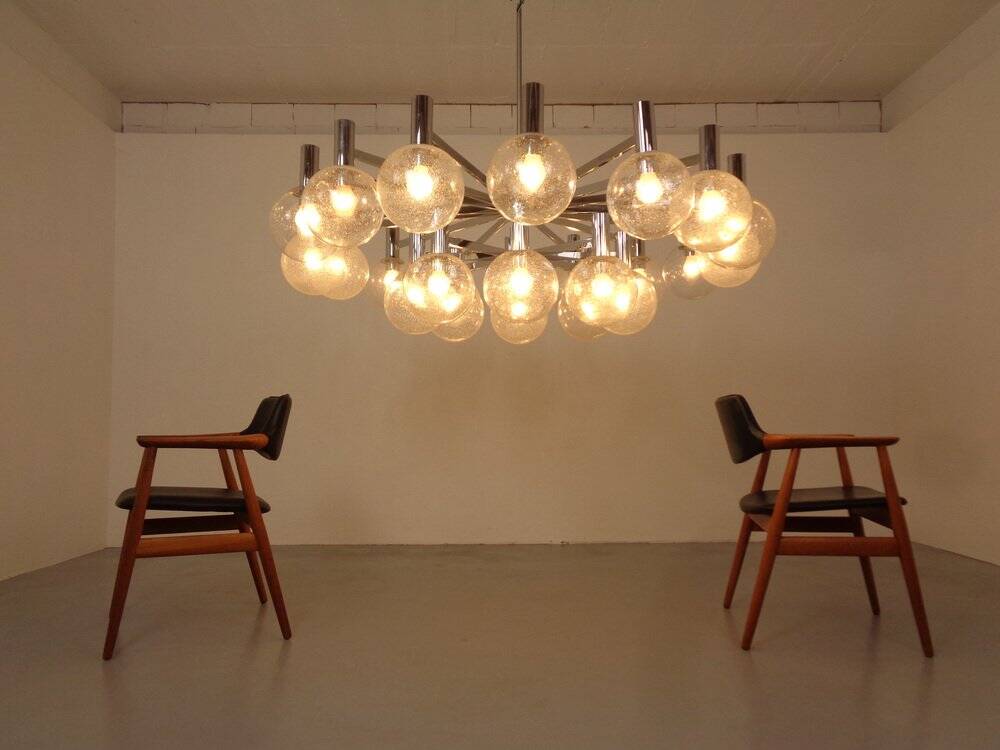 Chromed Glass Wall Lamp from OTT International, 1960s