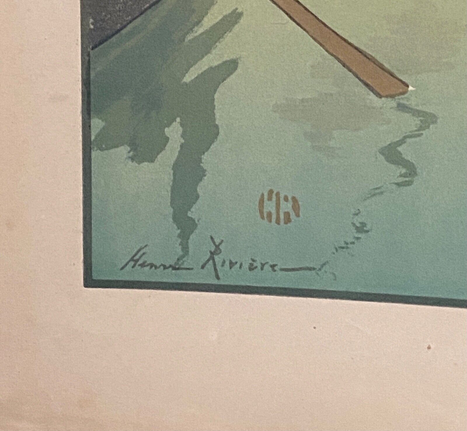 Lithograph by Henri Rivière The Sunset