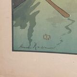 Lithograph by Henri Rivière The Sunset