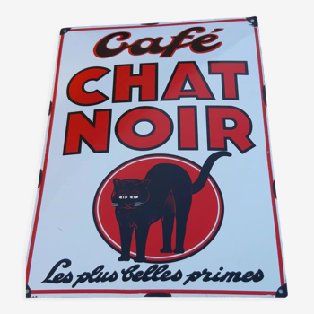 Enamelled plate Café "Le Chat Noir"