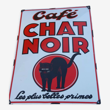 Plaque émaillée Café "Le Chat Noir "