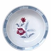 Shallow dish Sarreguemines model Carole, floral decoration and ear of wheat.
