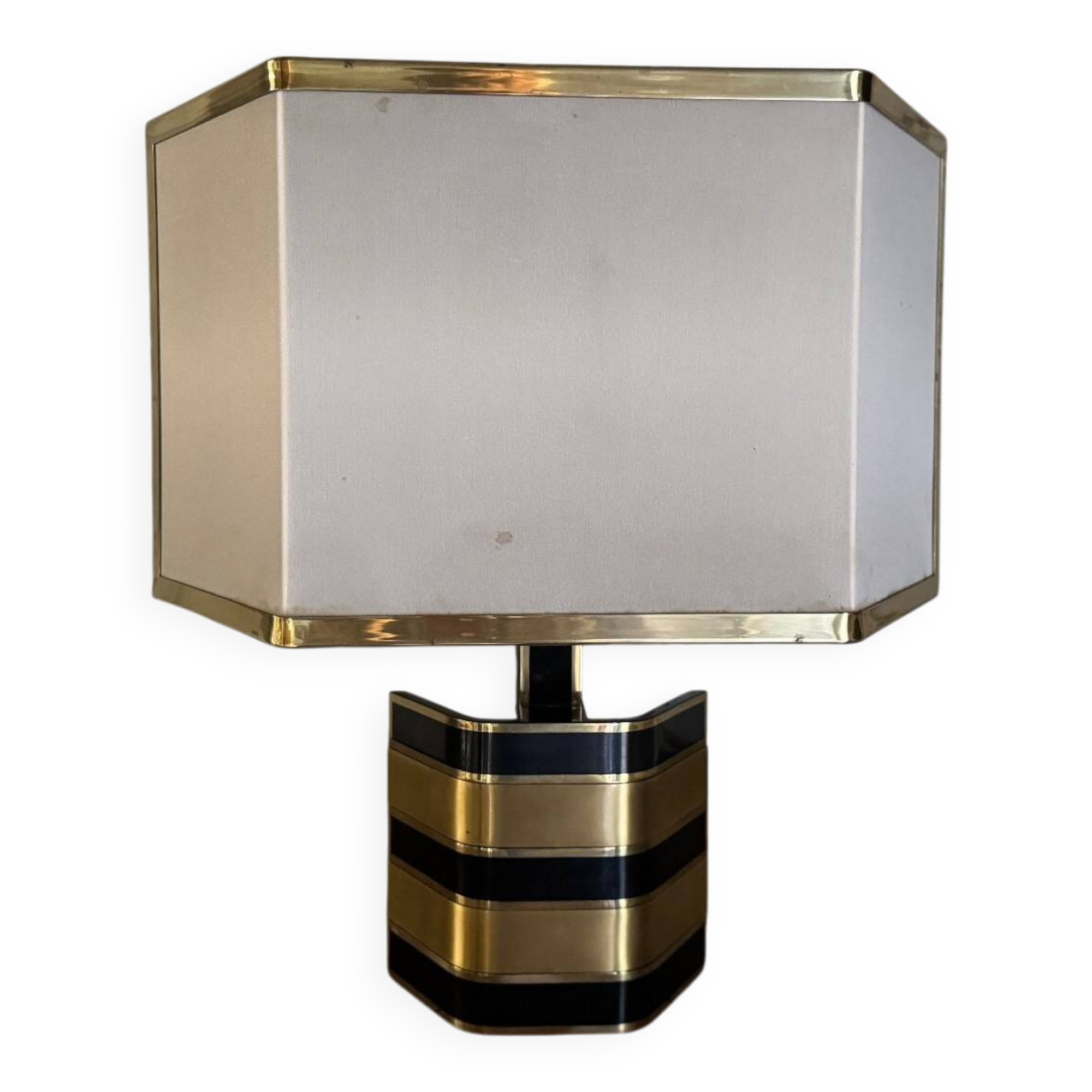 Lampe italienne Romeo Rega en laiton et laque XXe