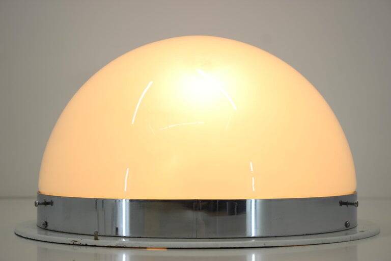 Big Bauhaus Chrome Ceiling Light, 1940s / Zukov