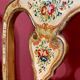 Venetian Lacquered Rococo-Style Armchairs with Hand-Painted Floral Décor and Theater-Inspired Upholstery, Set of 2