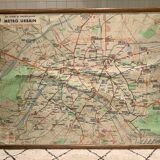 Authentic map of the Paris metro of the 70s