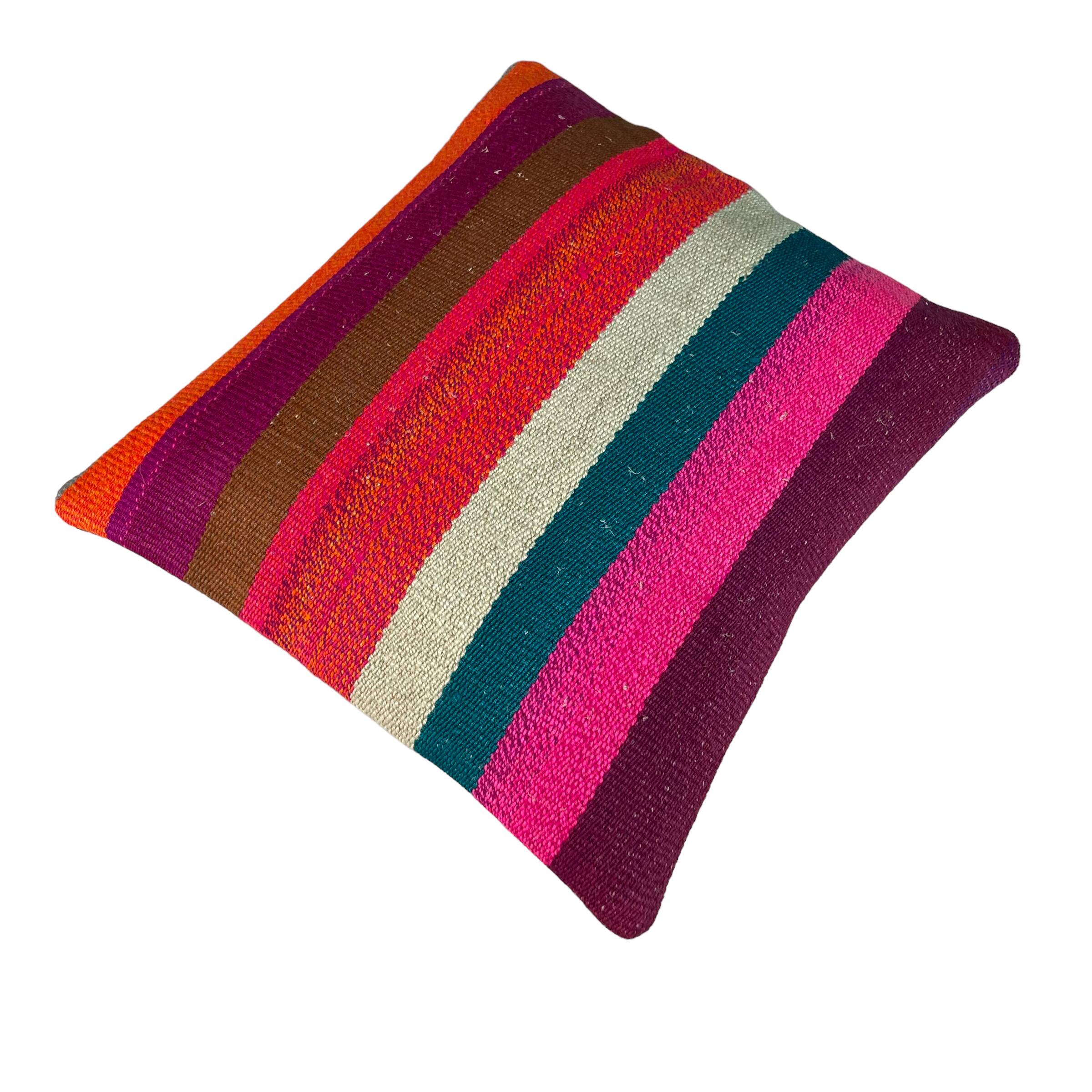 Vintage turkish kilim cushion cover , 40 x 40 cm