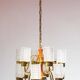 Swedish mid-century chandelier in teak with 12 tulips Eriksmalaglass (38 cm)