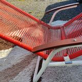 Chaise longue transat scoubidou 1960.