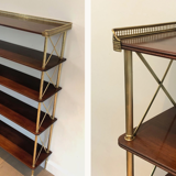 Mahogany and brass shelf attributed to Jansen