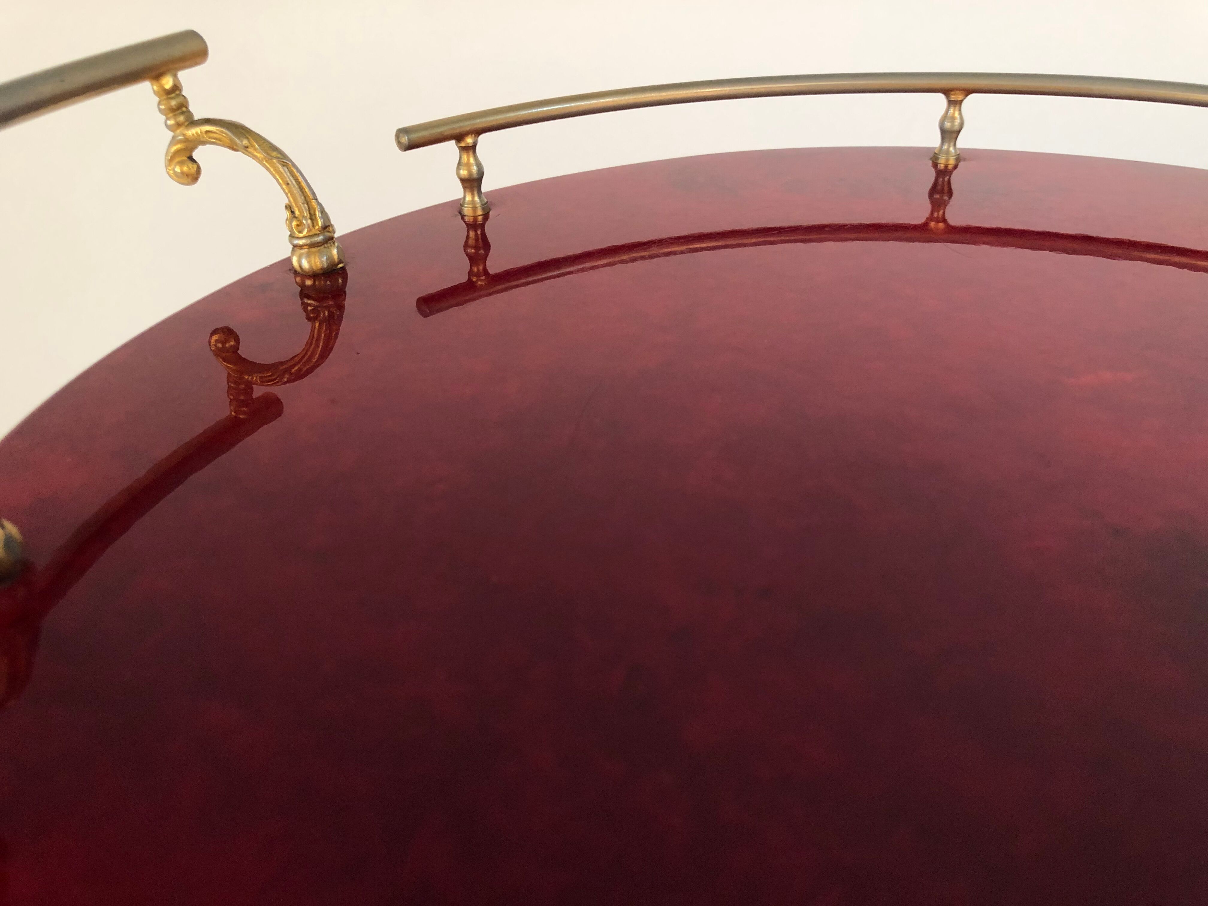 Aldo Tura barcart red round