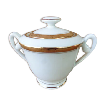 Limoges porcelain sugar signed A.Blin vintage Vierzon decoration