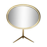 Mid-Century Modern Oval Brass Table Mirror by Vereinigte Werkstätten
