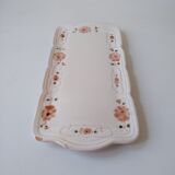 Antique dish in white ceramic and pink spring flowers Niderviller France