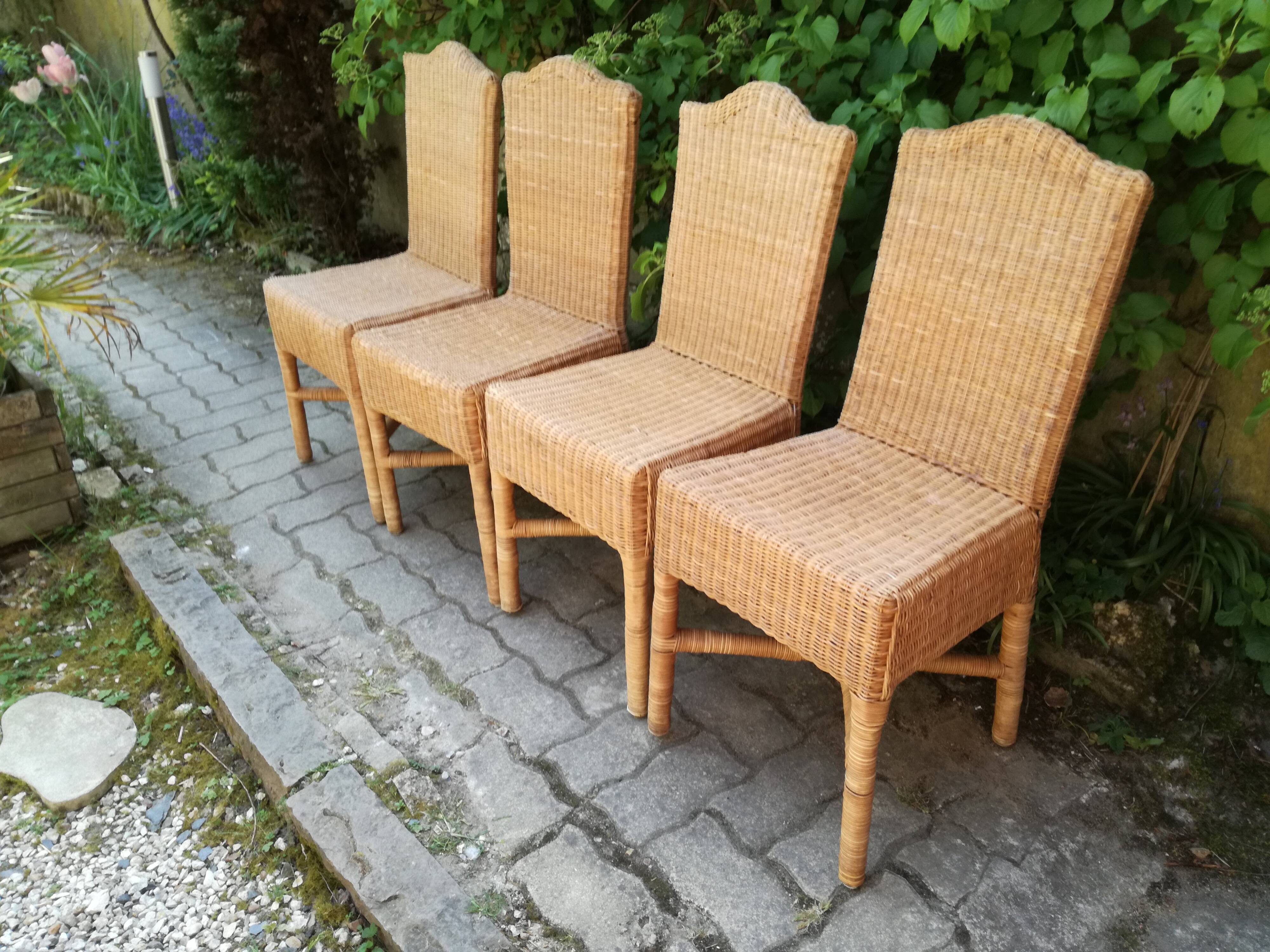 70's vintage bamboo and wicker chairs