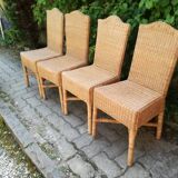 70's vintage bamboo and wicker chairs