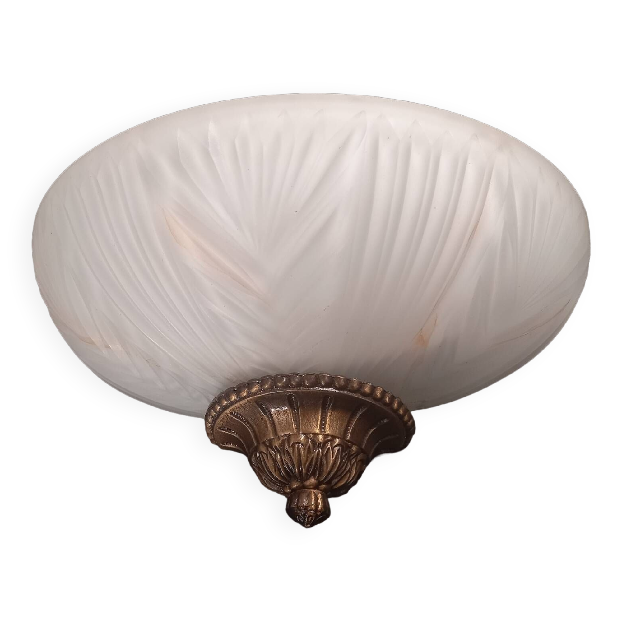 Wall light in brass and glass paste