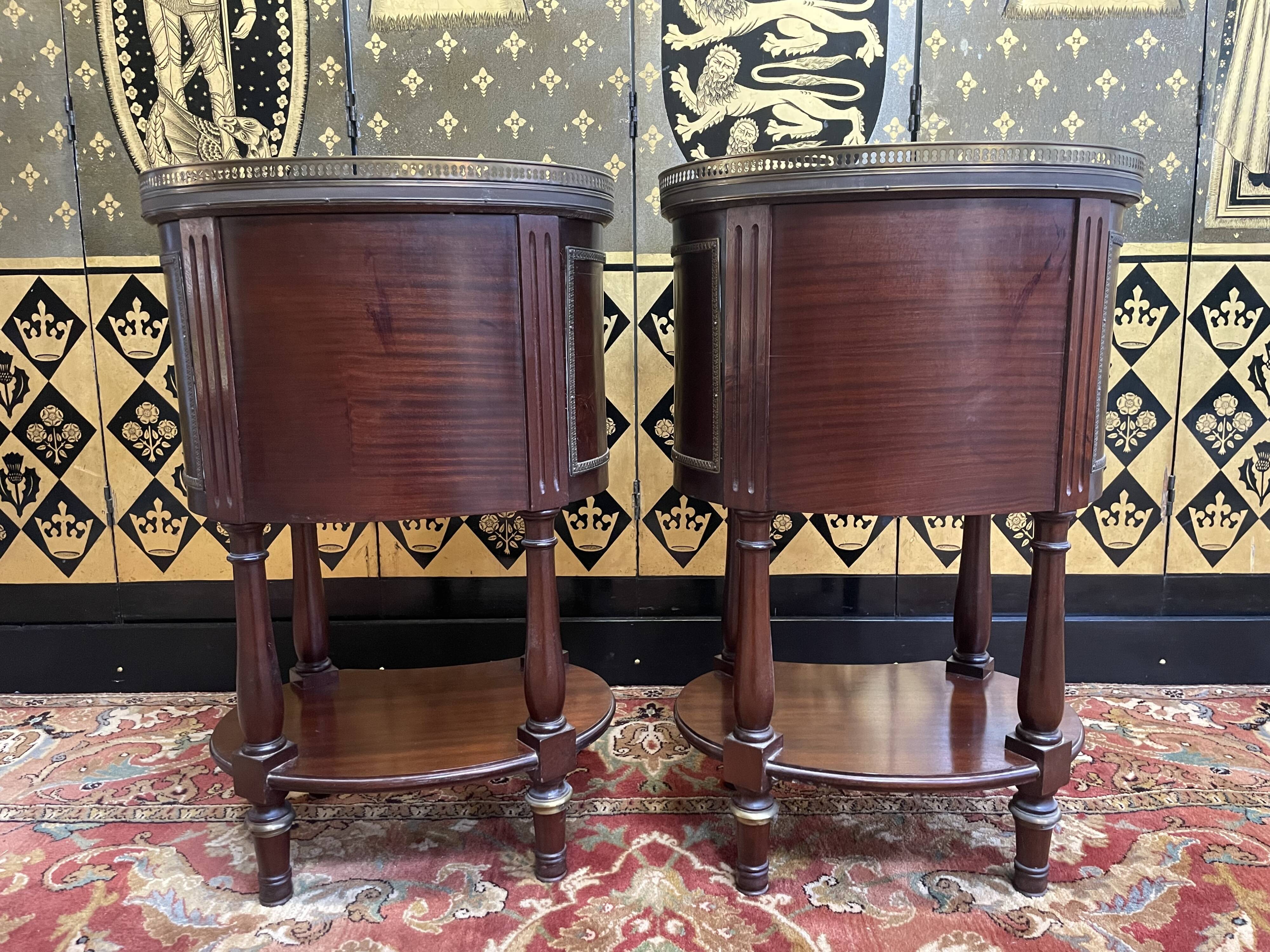 Pair of Louis XVI style bedside tables
