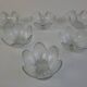 Set of 6 Bohemia Glass Flower Dessert Bowls, Czechoslovakia, circa 1960