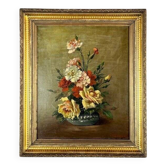 Oil on Canvas Painting Floral Still Life, French School, Paris, Early