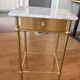Vintage side table / bedside table in brass and white marble - 1970s