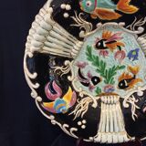 Vintage fruit cup with fish decoration cerdazur monaco