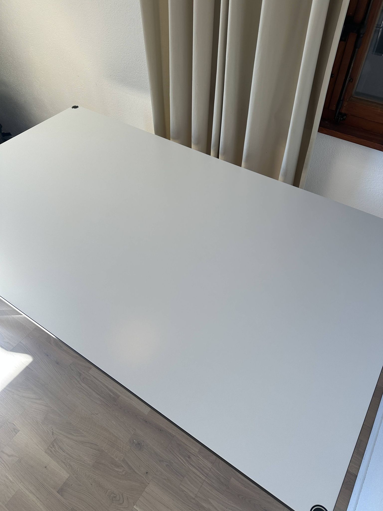 USM Haller desk in pearl grey laminate