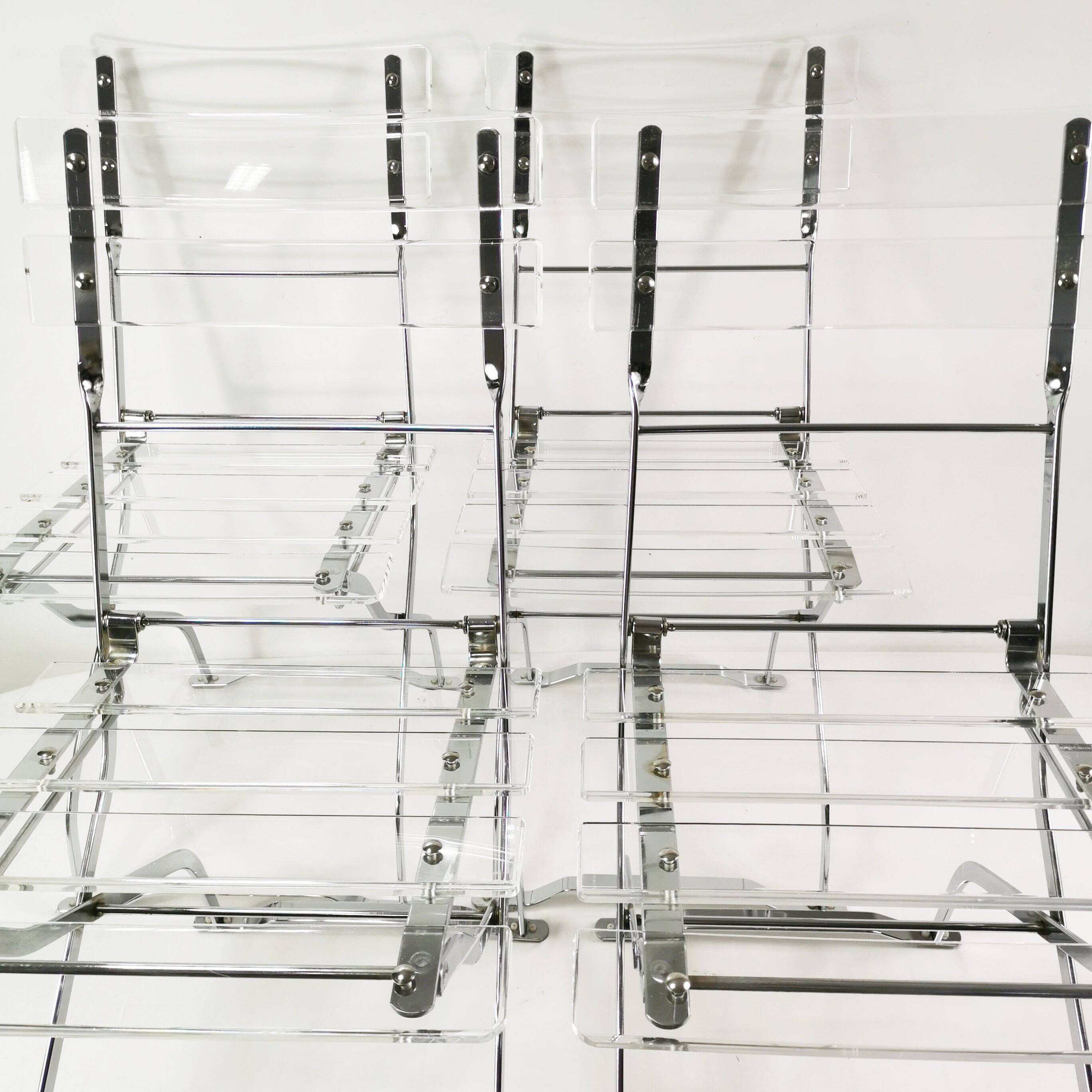 Set of designer folding chairs, Maison & Jardin Paris, 1970s